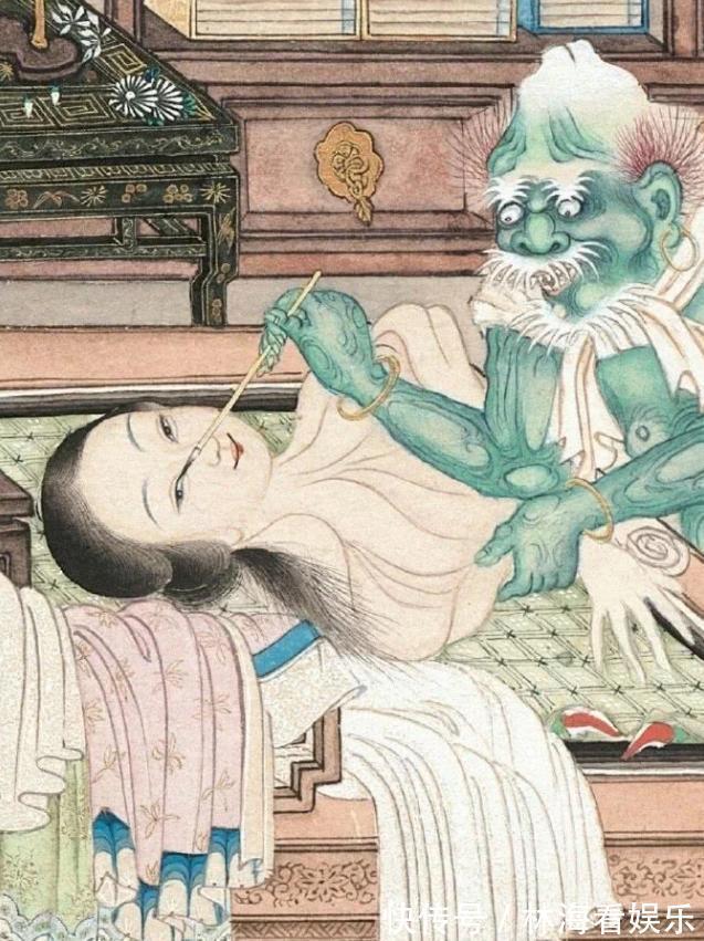 女鬼图&清朝一幅女鬼图,很多网友都不敢看,放大10倍你看她在干什么!