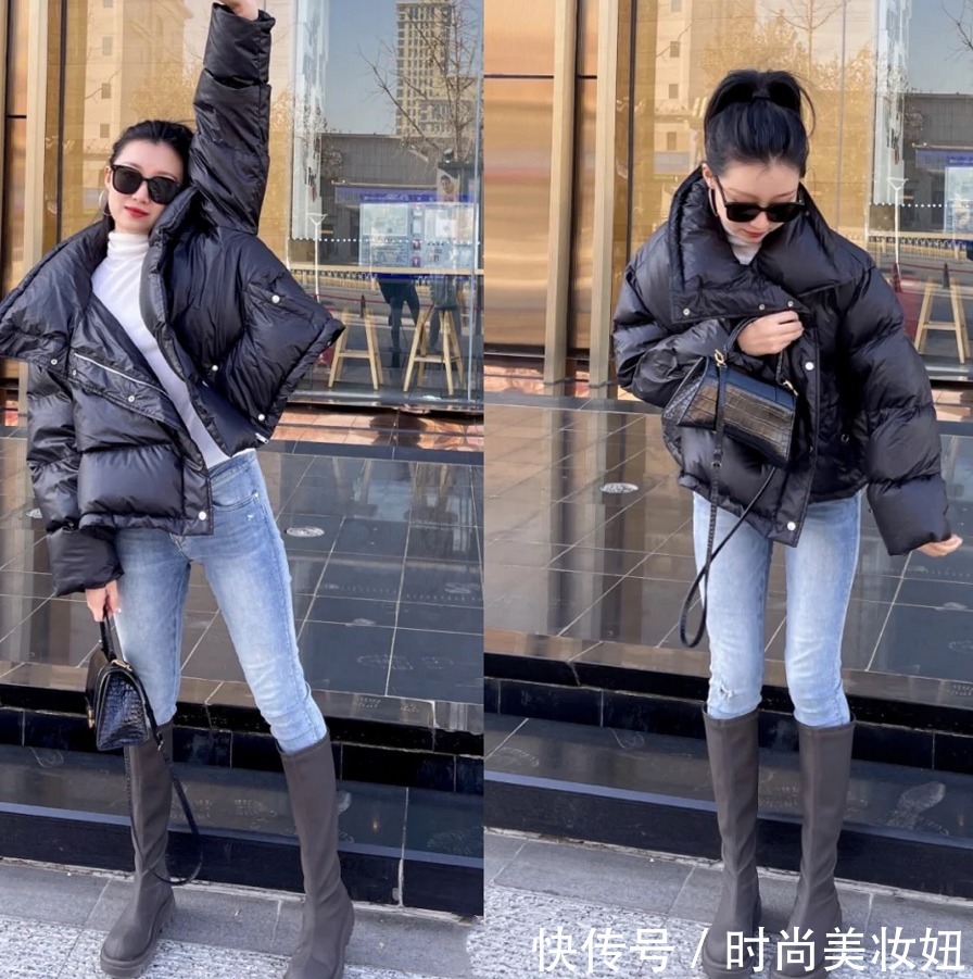 小脚裤|终于找到羽绒服的显瘦穿搭公式,“羽绒服+小脚裤”,保暖洋气
