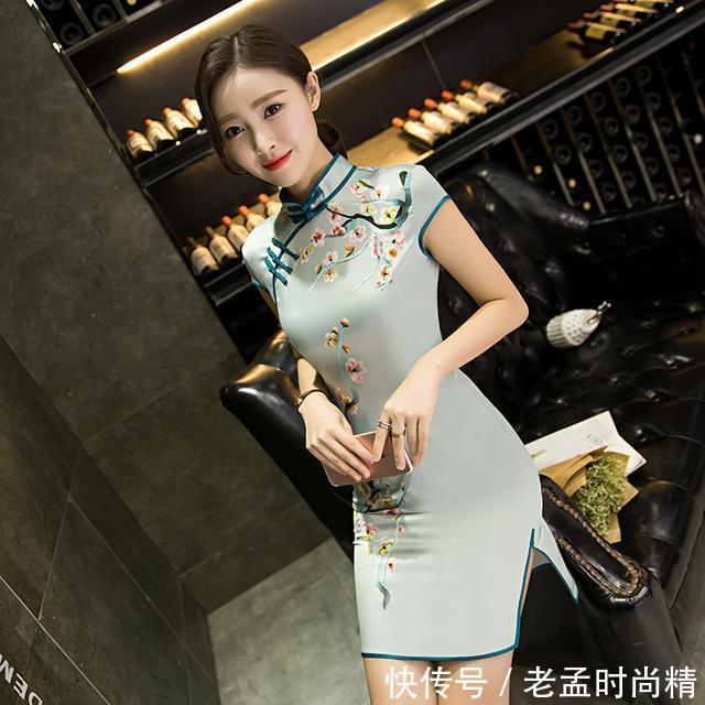 旗袍|改良短款旗袍,一颦一笑,倾国倾城,穿出中国风气质