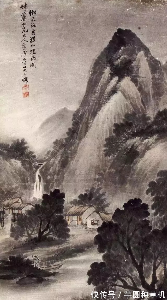 山水画@海派山水画大家|吴石仙的烟雨蒙蒙