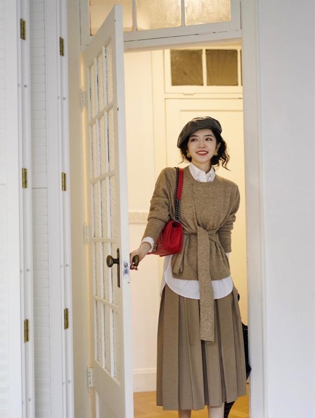 千鸟格 今秋不流行卫衣配牛仔裤了,像三木这样搭,才是真的美有气质