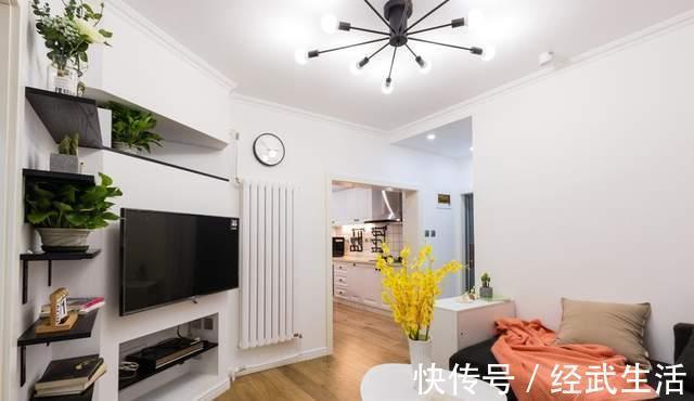 清新|50m2老破小爆改:餐厨合并功能叠加,一居改两室,精致又清新!