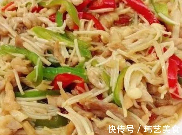 金针菇炒青椒|美食推荐金针菇炒青椒肉丝,干煸大肠,大蒜烧猪肚,干锅肥肠