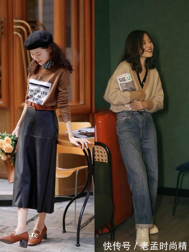 柔和|普通女生怎么穿显高又显瘦?针织衫搭配阔腿裤,不光高级还很减龄