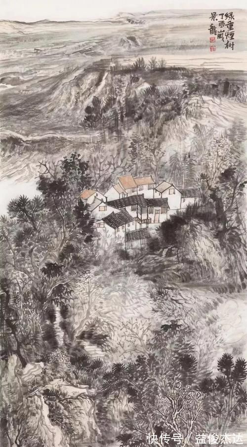 中国艺术#他笔下的山水画山势生动,风起云涌,势不可挡!
