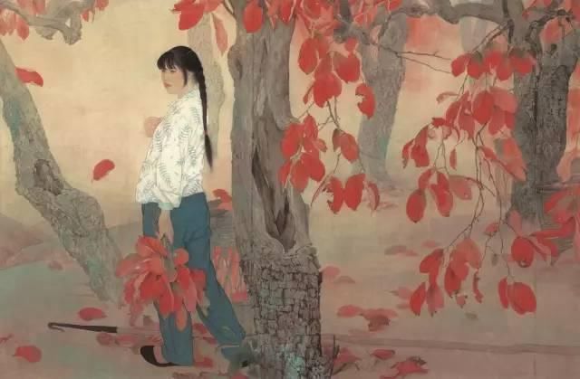 绢本!国画:何家英画笔下的怜怜女儿态,不同寻常的美感!