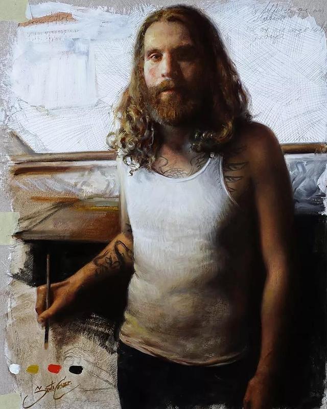 Cesar!古巴裔美国画家Cesar Santos人物肖像的作品