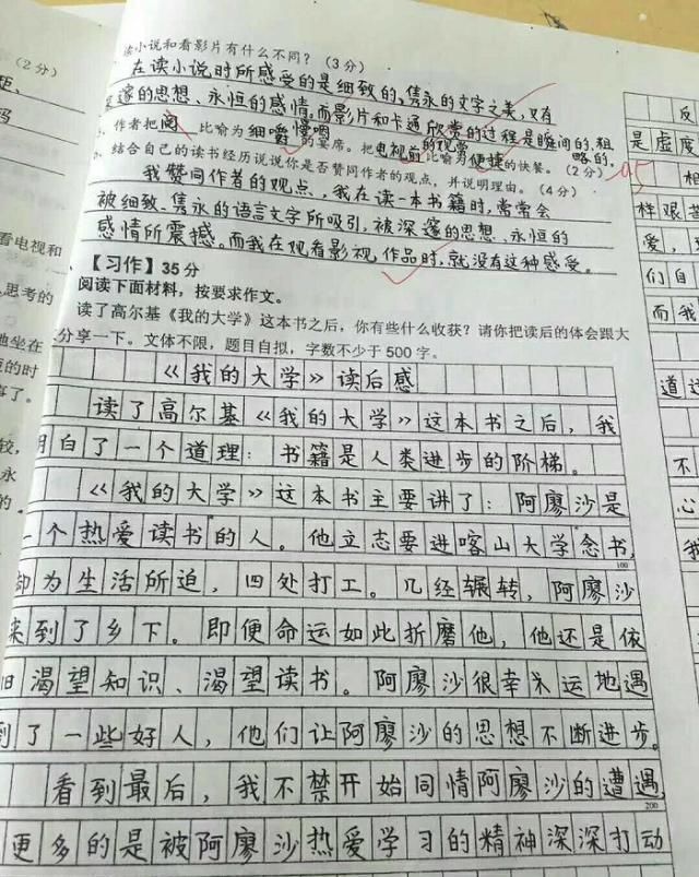 小学生学霸的作业和试卷尽显“书法范”，没有实力还真做不到