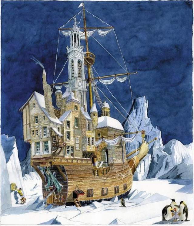 水彩&颇有想象力的插画:童话故事般的建筑水彩