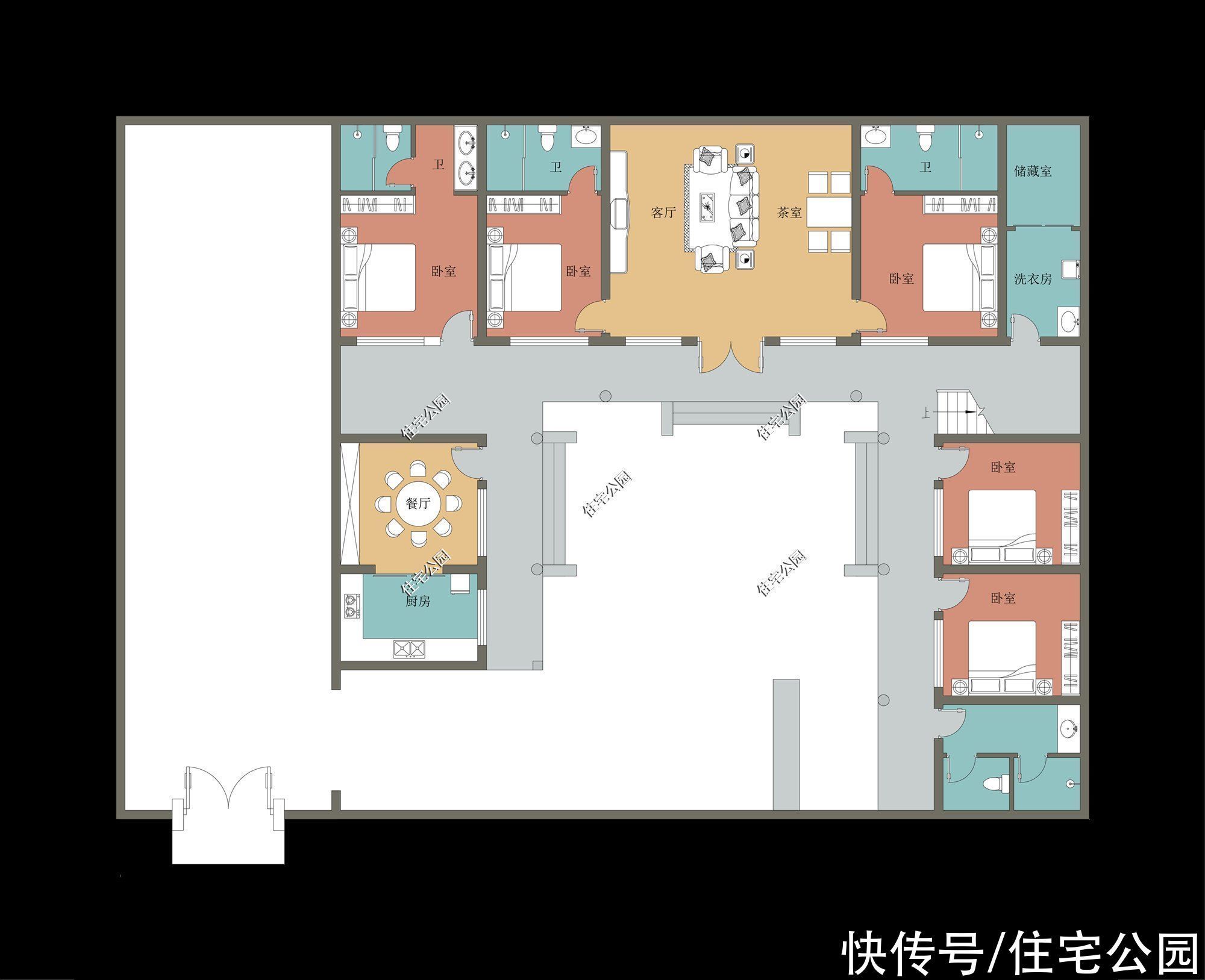 户型|15套挑空客厅户型，专为农村老百姓设计，2021年这样建房面子十足