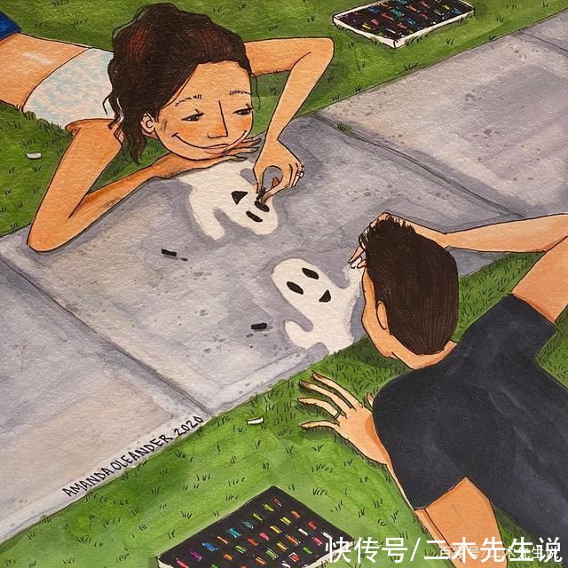 漫画师Amanda将自己和丈夫生活日常发到网上，百万网友关注