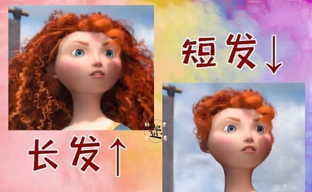梅莉达|迪士尼公主的“长发”or“短发”艾莎短发像老奶奶,安娜却好看