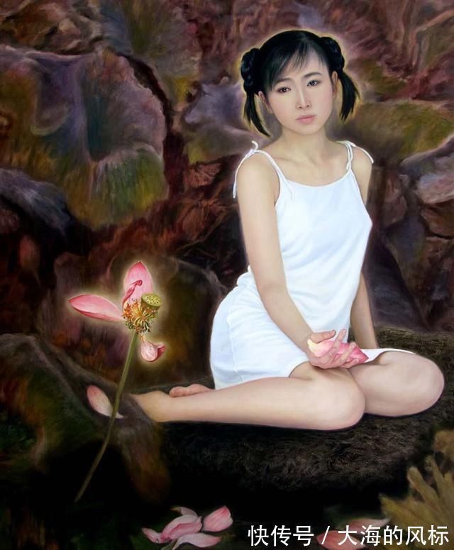 阳光下@国内人体油画中最性感最有争议的人体模特