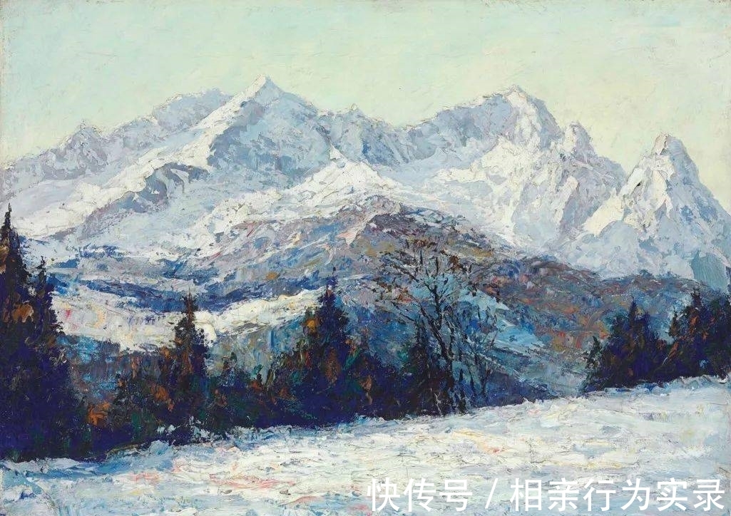 空间感&他是印象派画家,风景油画调子清雅,动感的笔触肌理让人赏心悦目