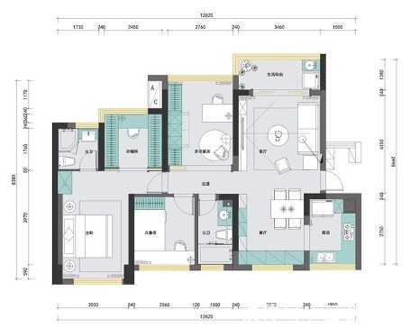 浅灰色|云合设计——90㎡的现代北欧风,看完上头,我爱了!