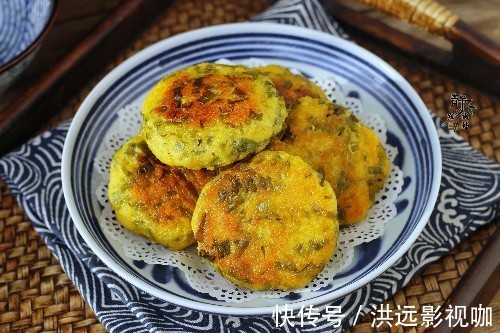 粗粮|不用早起也能吃到,粗粮发面早餐饼,加点菜叶如此煎,味道真是好