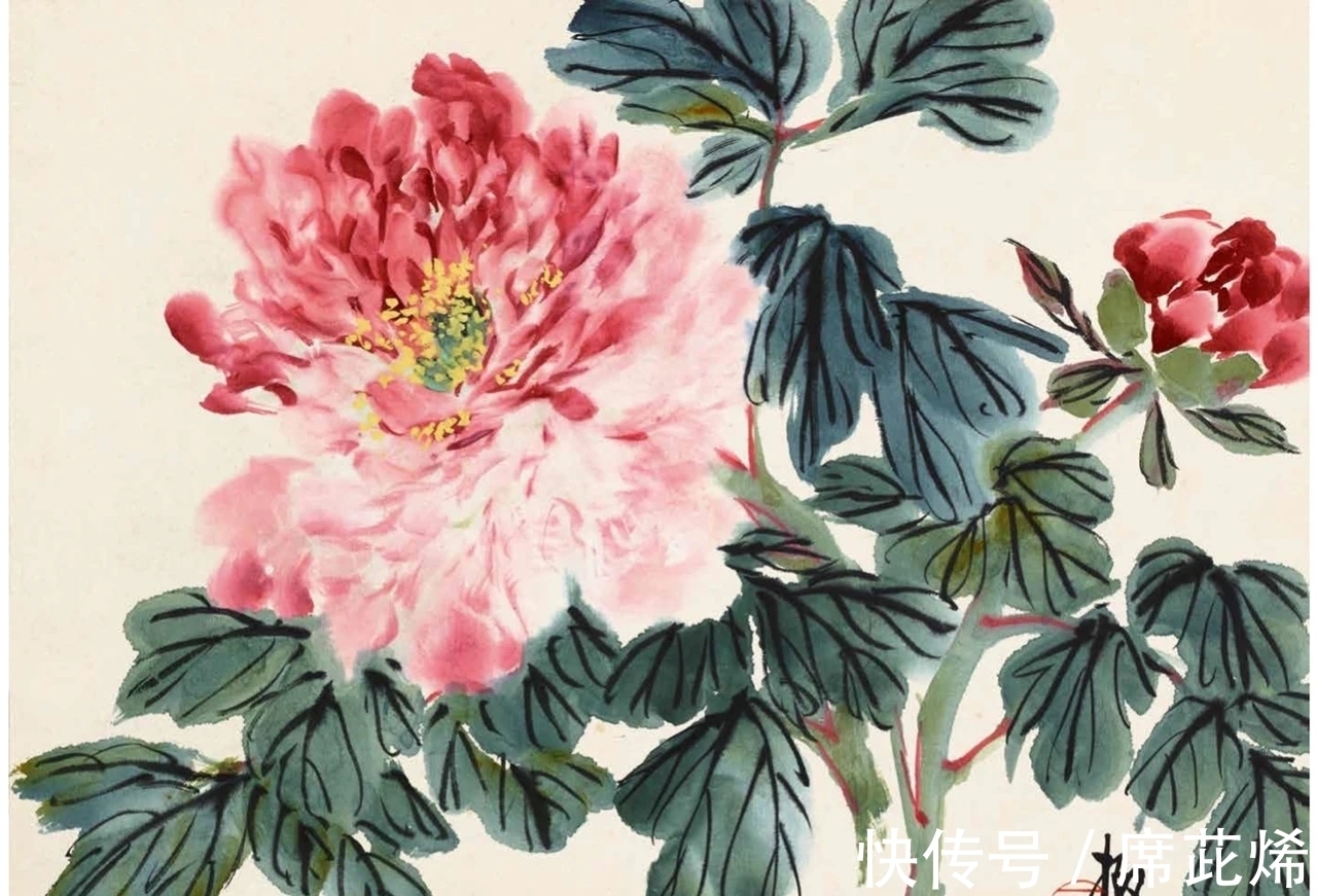 中国画#他一手花鸟得南田遗韵,清雅明丽,恰似清风徐来|陆抑非花鸟画