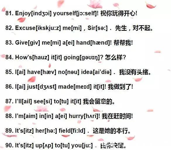 中小学266句英语口语（附音标），贴墙上背熟，孩子成绩不会差