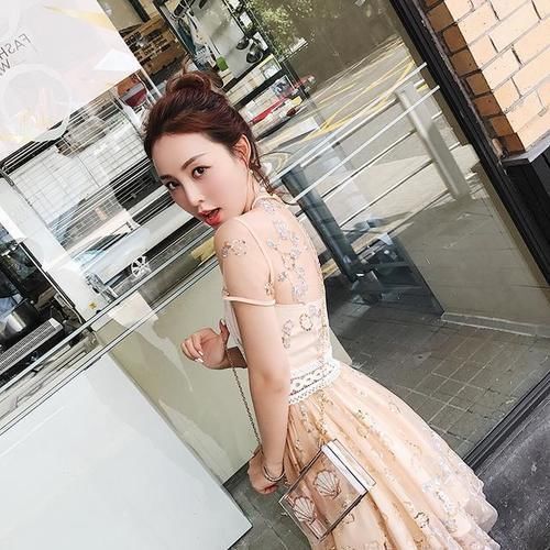 连衣裙|网纱连衣裙的时尚穿搭,秀出锁骨惹人爱,这身材真是迷人