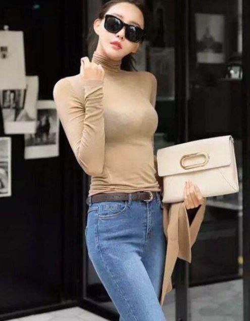 质感|紧身牛仔裤美女,穿出好看迷人的身段,养眼又优雅