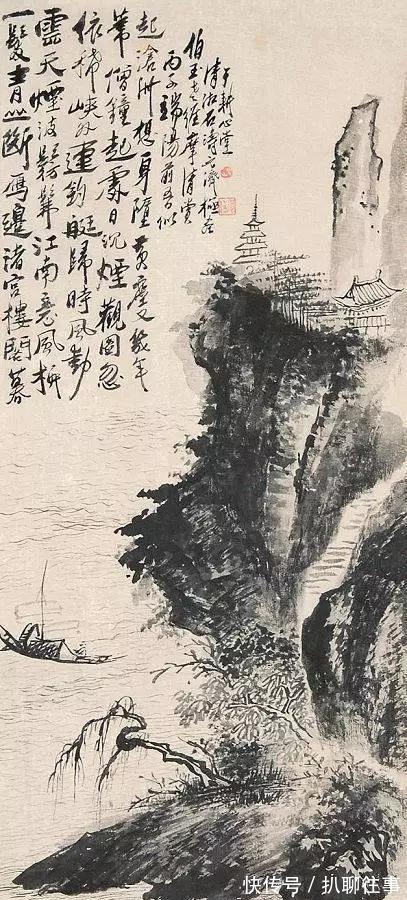 西岩松雪图@清初四大画僧笔下的意境山水,不只是养眼