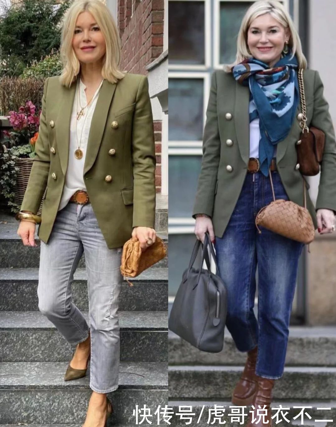 时髦女人不惧衰老，这位大龄博主真会穿，每一套都很时尚明艳