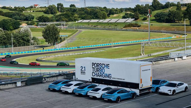 Taycan充电保时捷推21兆瓦时移动充电车