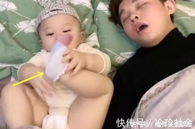 孩子|宝宝被爸爸的呼噜吵醒,一顿“神操作”让爸爸安静,网友:惹不起