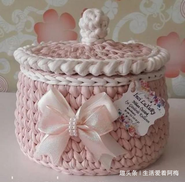 布条这样钩织，快速变收纳筐，放家里不好用吗DIY编织附教程