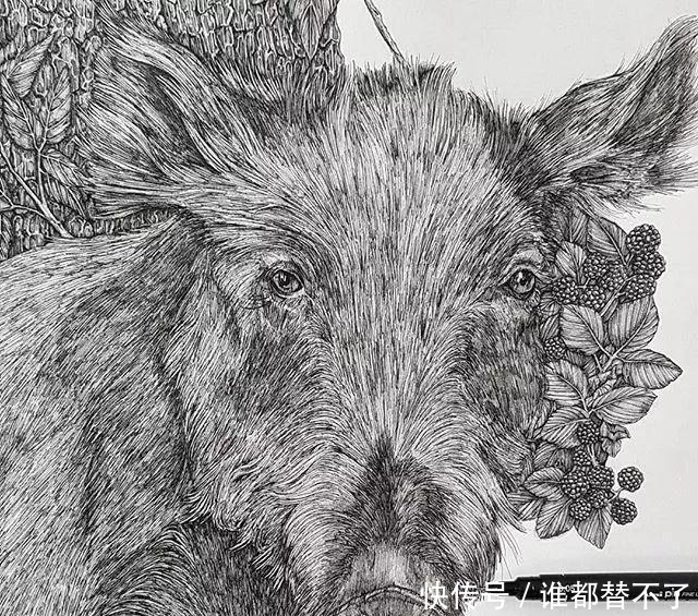 针管$全球最抠女画家，用一支2元针管笔惊艳世界，连英国皇室都惊叹