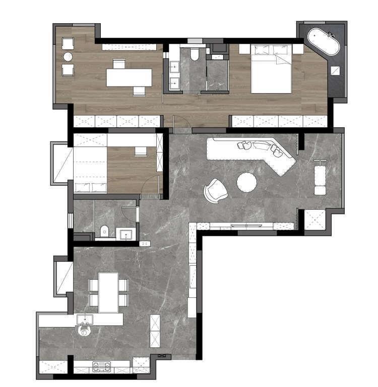 深度|简明有深度的现代三居室，用光线来辅助灰白元素，营造静好的空间