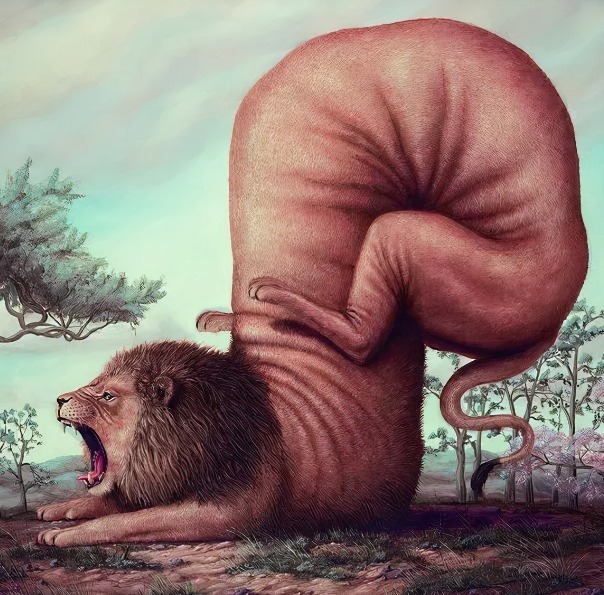 动物们&胆小谨点,插画师笔下的诡异动物看完一秒清醒!