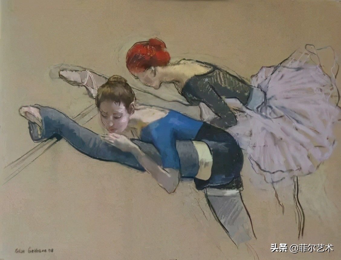 画家|乌克兰女画家色粉画作品,跳舞的姑娘可真美