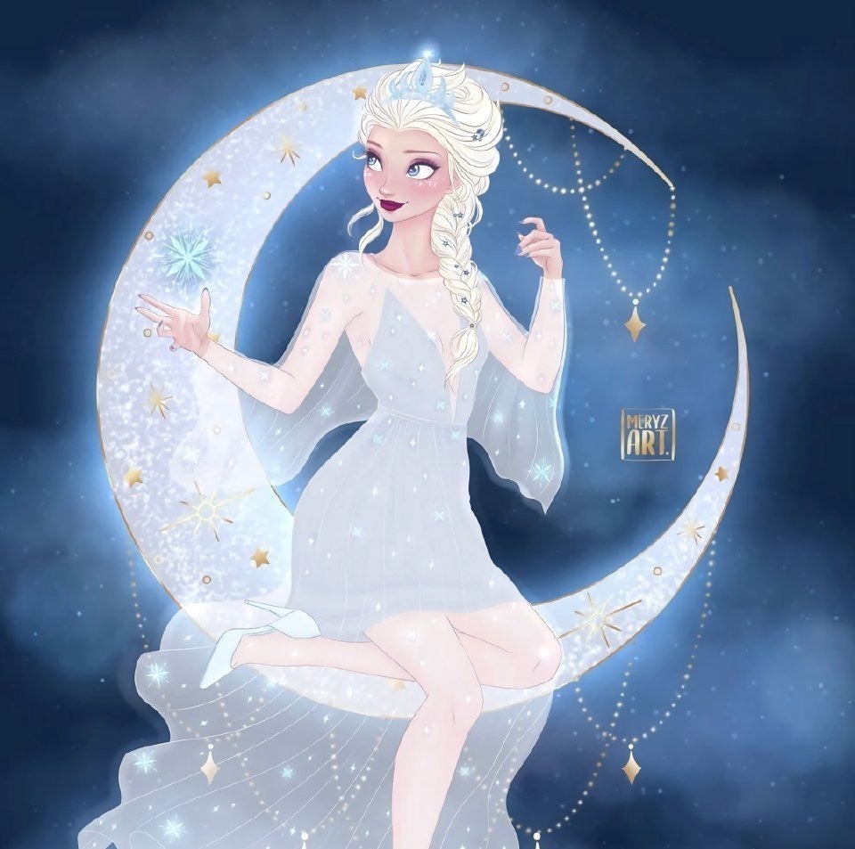 白雪公主|迪士尼公主月亮新装,茉莉公主尝试黑色,花木兰化身夜行侠客