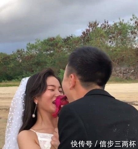 奇闻:新娘吃火龙果拍婚纱照满嘴色素很“豪放”,瞧到成片不淡定