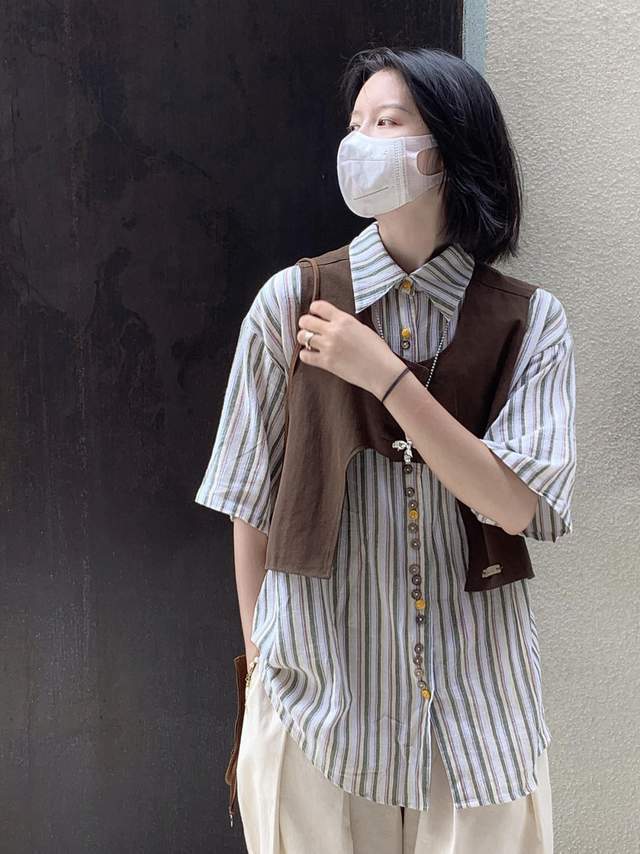 t+|日常出门这样穿,衬衫搭配短裤,比小众还高级时髦