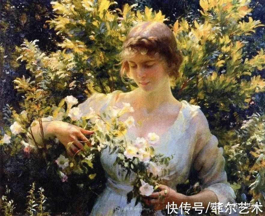 curran#美国画家画笔下的女人，犹如春天的茉莉花，清香、娇艳而不失典雅