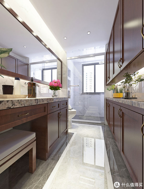 主卫|90后深漂回老家长沙买200㎡复式楼，装新中式风，客厅大气又有意境