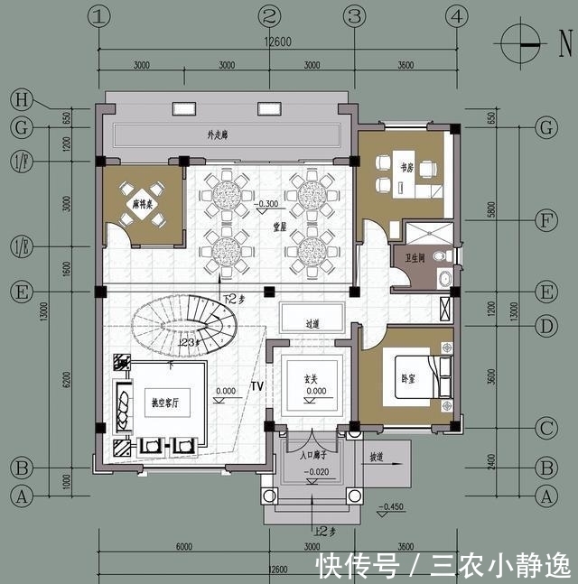 别墅|12.6*13平米的面积能建成怎样的房子? 看看这栋5室1厅的二层农村别墅