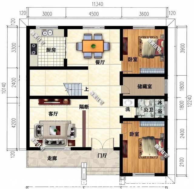 真石漆|宽11米左右的农村别墅,八角窗、飘窗和落地窗,样样不落