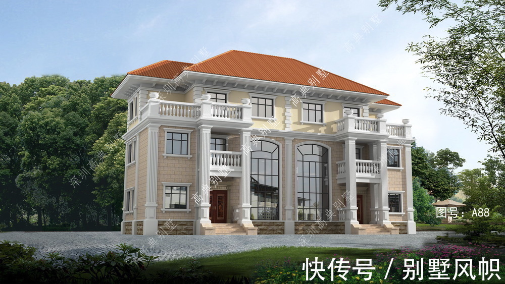 欧式别墅|这款双拼欧式别墅,豪华大气上档次,给人平稳的感觉。
