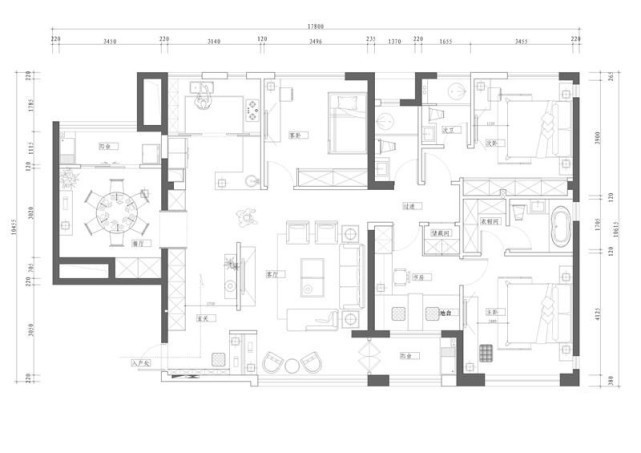 三居室|108平现代风三居室,洁舒适,为空间添了一份的清新