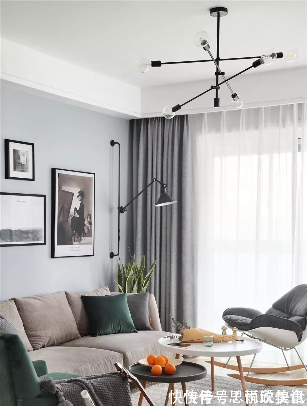 北欧风|127㎡休闲北欧风,卫生间超大的镜面柜,舒适明亮