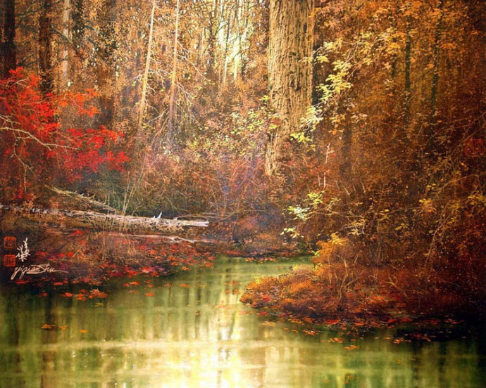 静恬#舒益谦的绘画作品,有一种诗意的美!