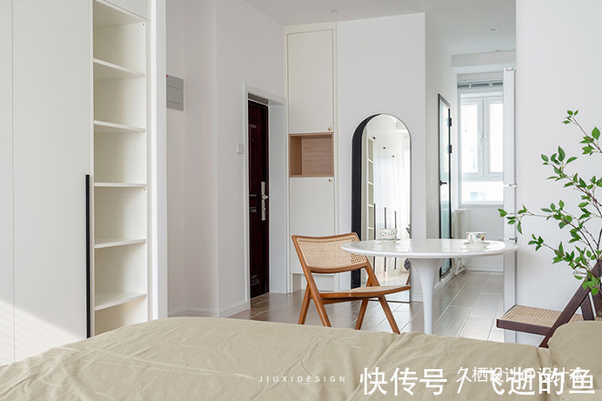 水磨石砖|25㎡原木+白打造超多收纳的MUJI风