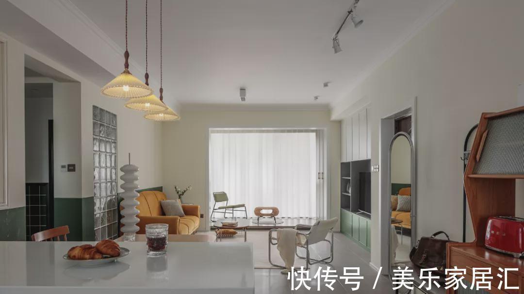屋主|90㎡三室复古风装修,半墙打破“暗”房设计,大户型既视感