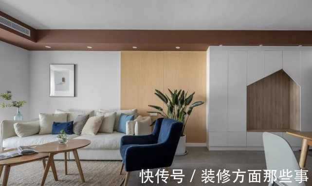 相邻|95平现代风三居室,客餐厅相邻却又错落有秩