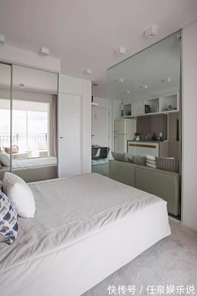 分区|35㎡简约宜家风格装修,用玻璃隔断分区,明显空间通透显宽敞