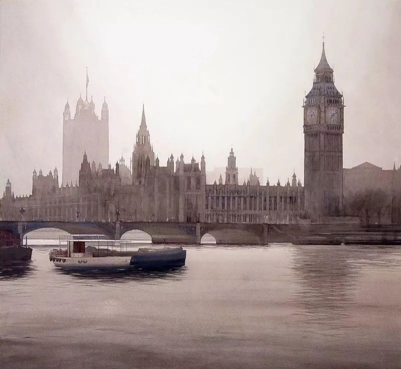 美术学院#Charles Villeneuve 的超美的城市风情水彩！