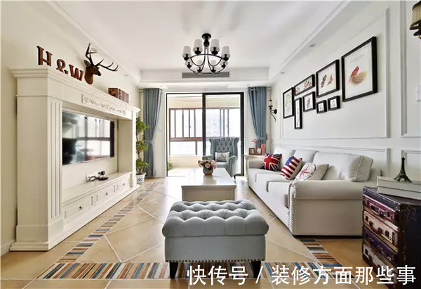 餐厅|135平混搭风的设计,餐厅做了一排柜子,橱柜是美式的